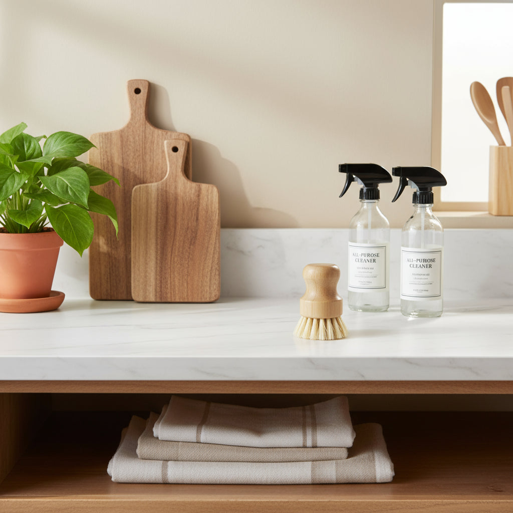 Natural bristle dish scrubber