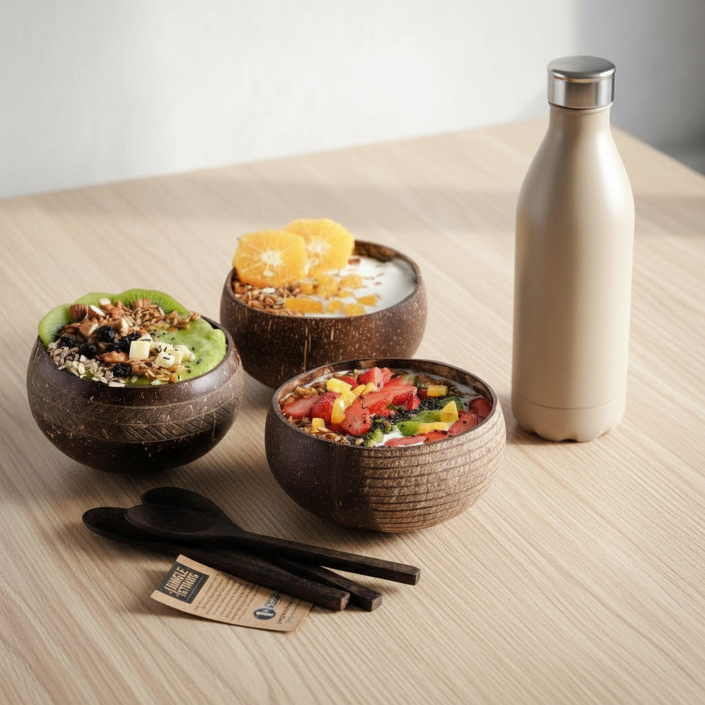 Eco-friendly Coconut Bowls & Spoons Set of 2
